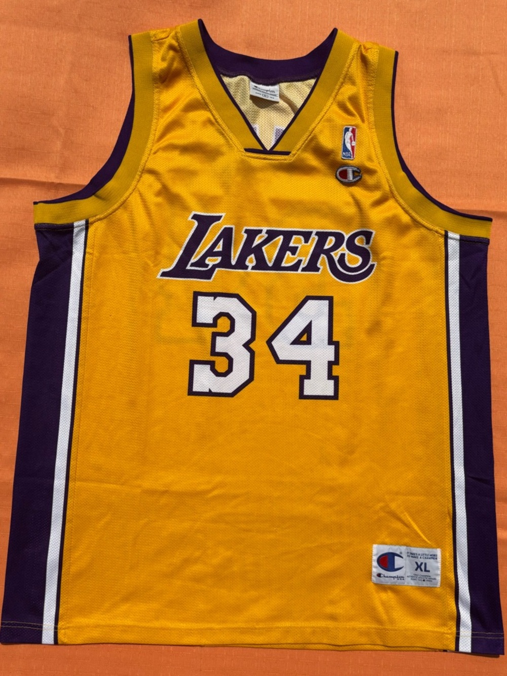 Champion Lakers Basketball Jersey in Gold and Purple -Shaquille O’Neal #34
